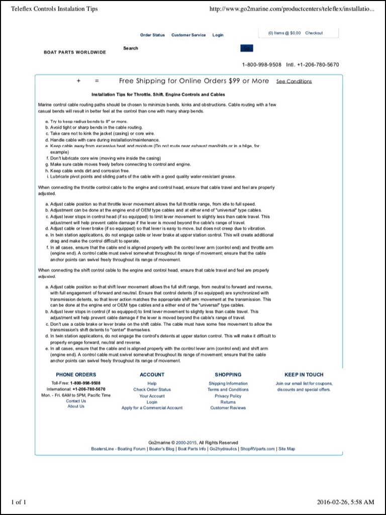 Teleflex Control Installation.pdf Manuals for Teleflex Engine Control Equipment – MARINE DIESEL BASICS